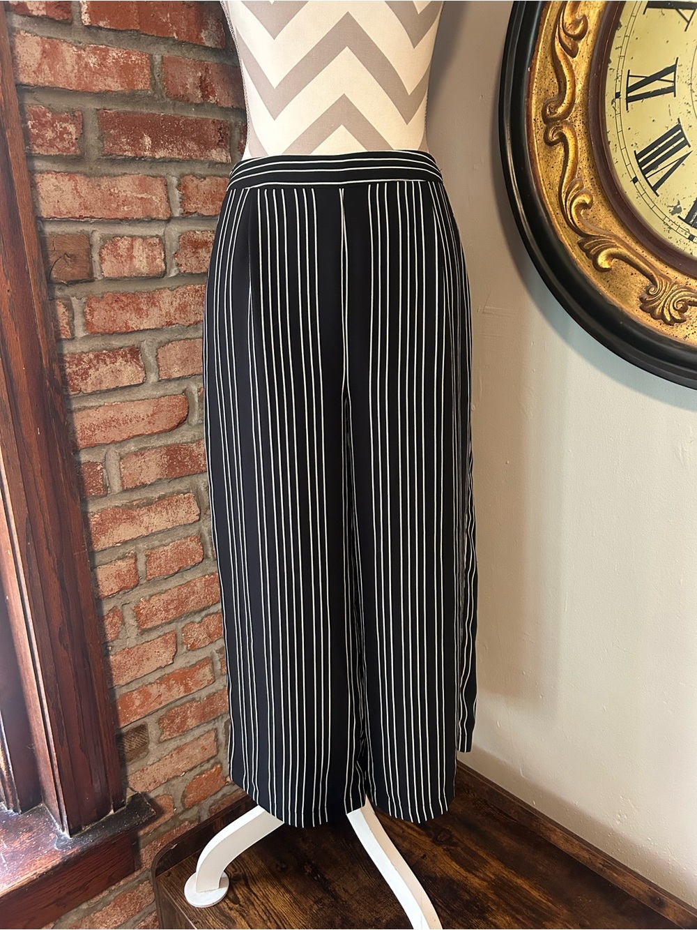 A New Day • Pinstripe Wide Leg Trousers